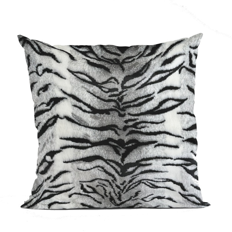 Animal Print Reversible Throw Pillow, 24" x 24", Animal Print, Black/White