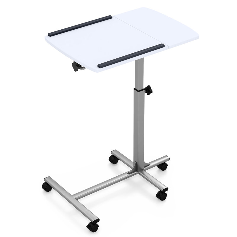 Dilauro Adjustable Metal Base Computer Desk, White