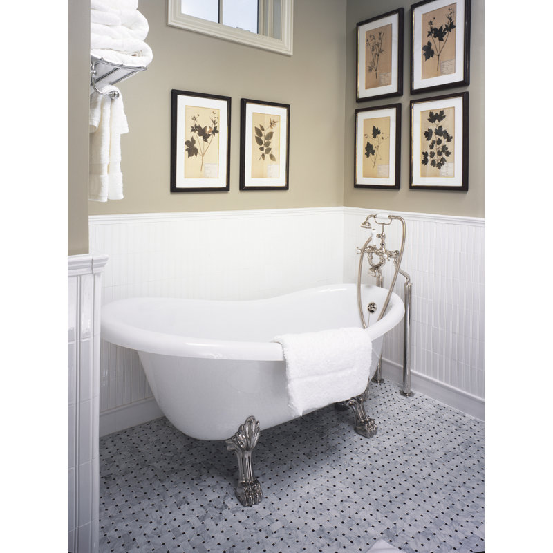 Edwardian Traditional Floor Mount Tub Filler, Polished Nickel