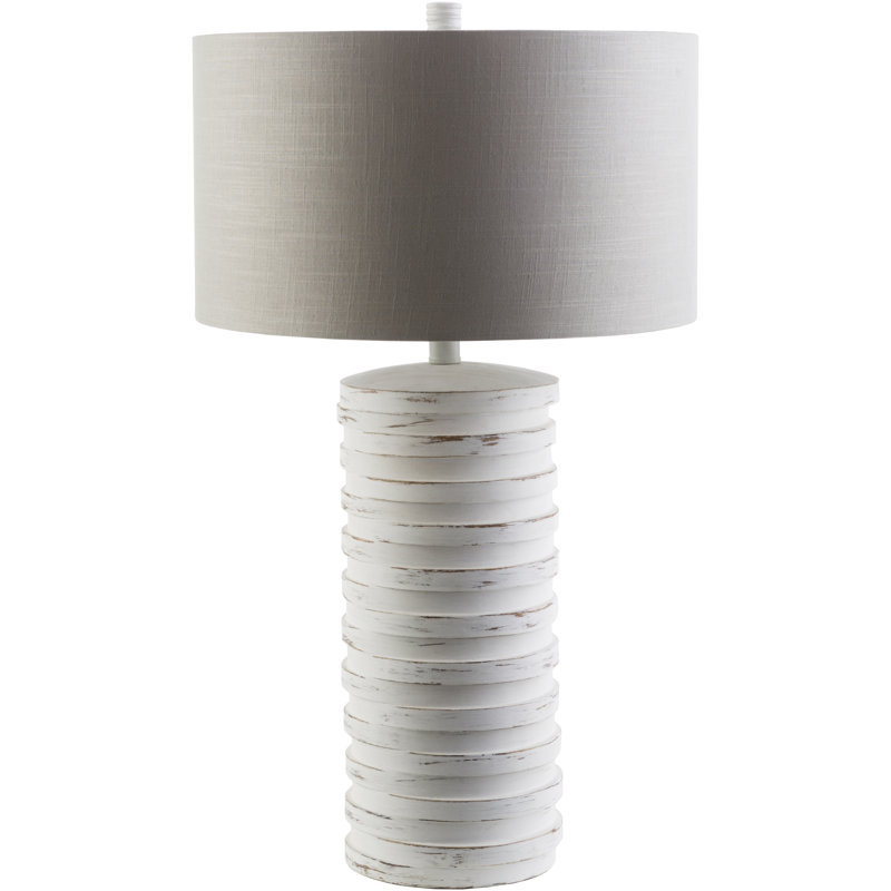 Frazier Resin Table Lamp, White Wash