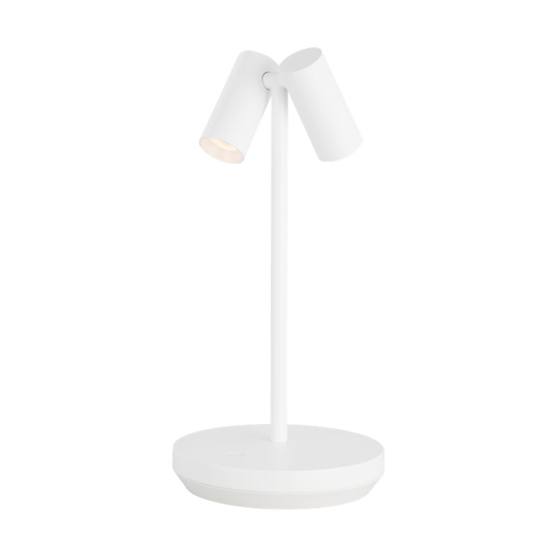 Doppia Short Accent Rechargeable Table Lamp, White