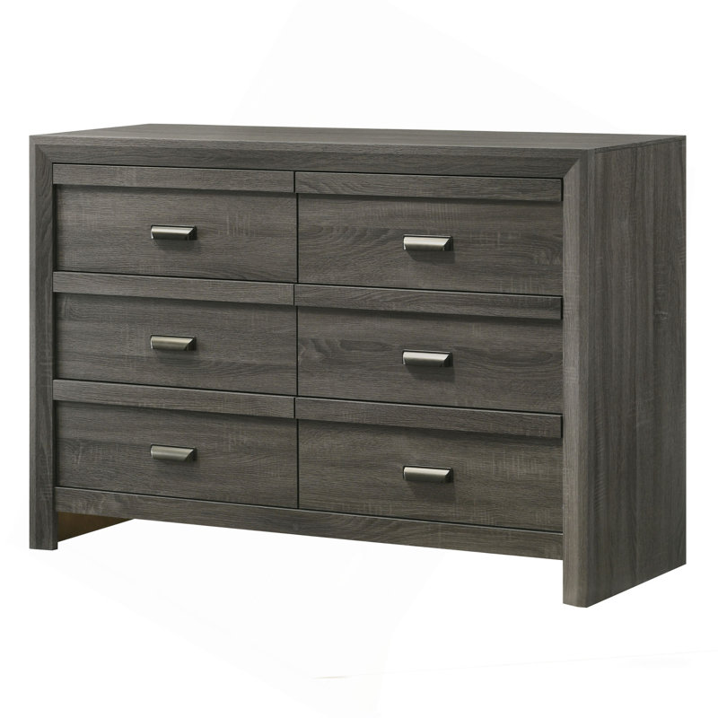 Mobilier de chambre à coucher en bois avec tiroirs et commode contemporaine 1 pièce, Gris