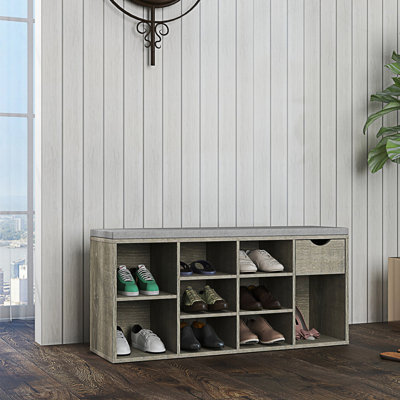 Storage Bench, Shoe Bench, Entryway Bench With Padded Cushion