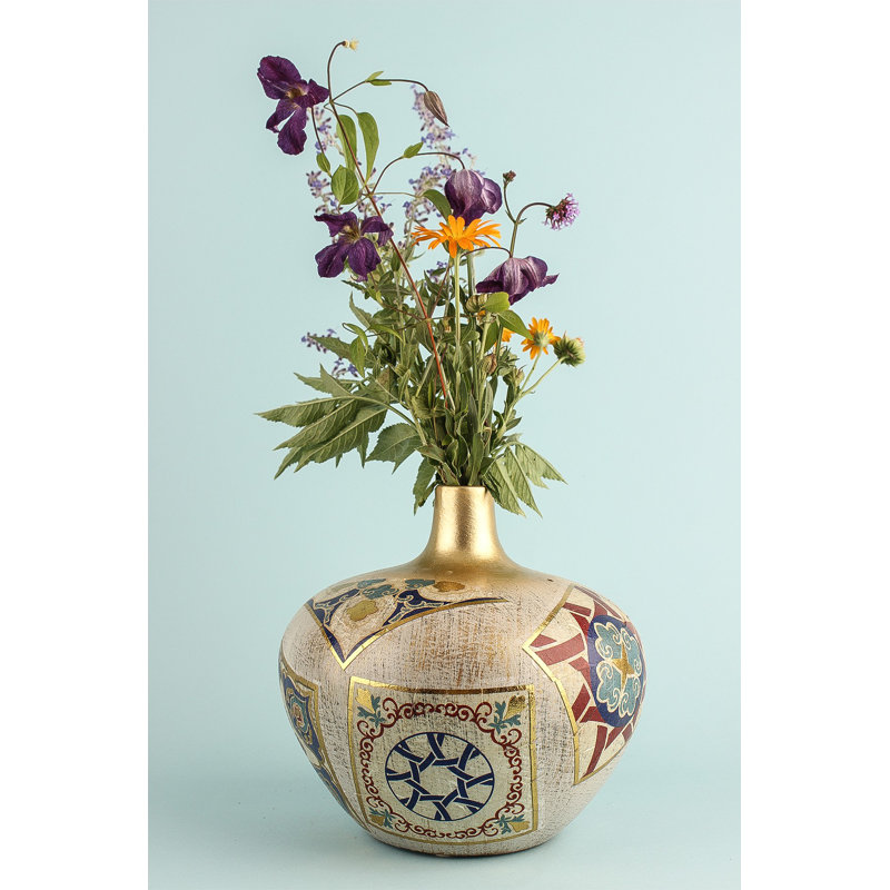 Hand-Painted Decorative Pot, Ceramic Body, 7.1 in Diameter x 6.7 in Height | Elegant Home Décor for Indoor Plants, Stylish and Unique Design | Perfect for Living Room, Bedroom, and Office Spaces