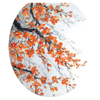  Décalcomanie de siège de toilette Floral Orange Blossoms