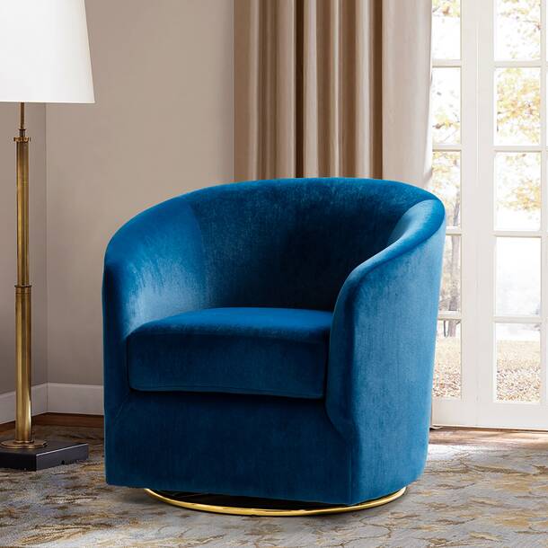 Etta Avenue™ Holden Velvet Swivel Barrel Chair & Reviews | Wayfair