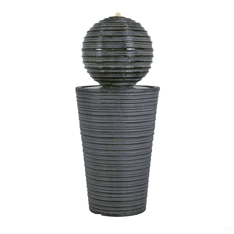 31,5 po de hauteur, colonne rayée en béton, lumière DEL, fontaine d'ombre pour les espaces extérieurs modernes
