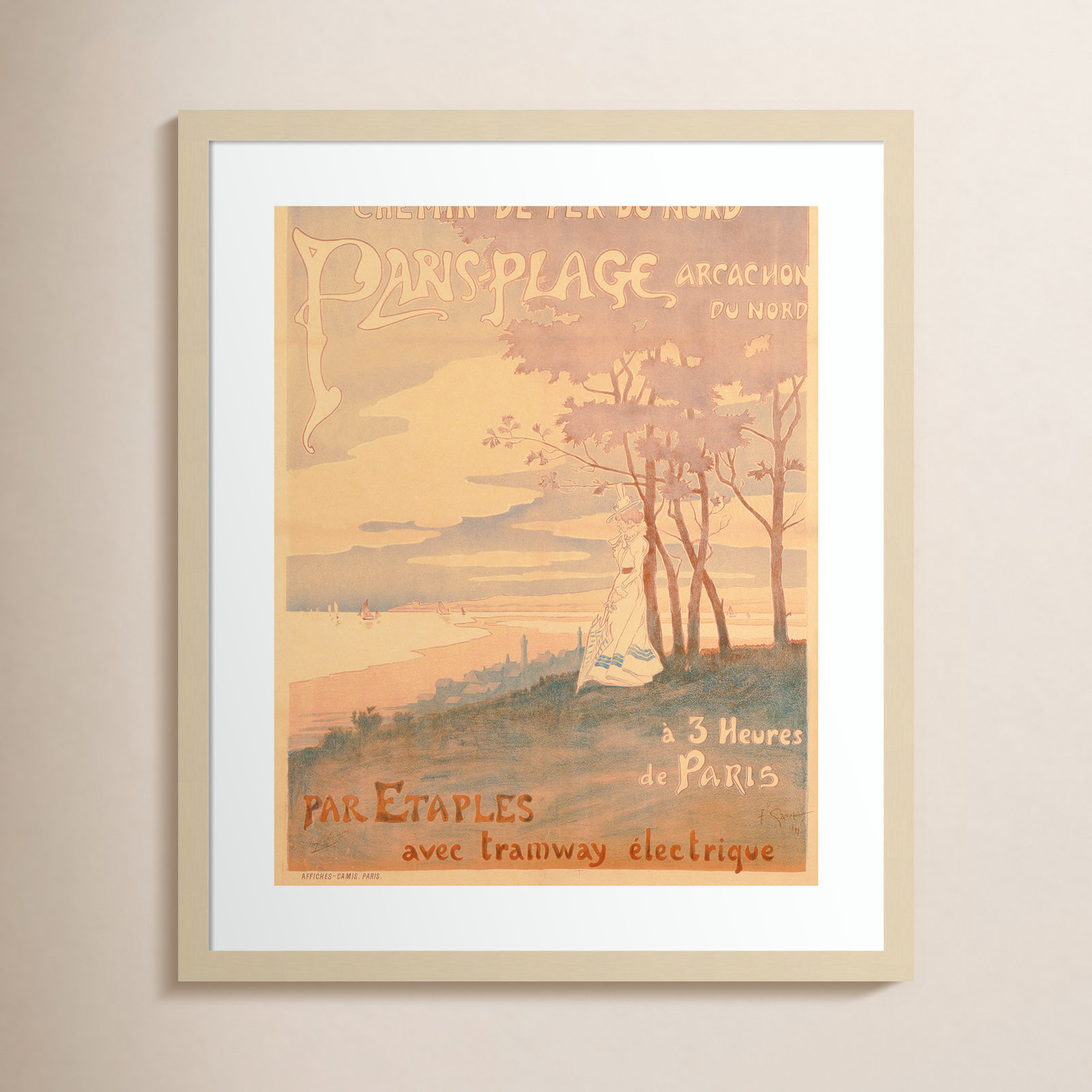Metro "Poster Advertising Trams" Print, Brown , 25" H x 21" W