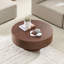 Table basse décorative 31,49 po avec motif en faux bois et piédestal robuste pour le salon