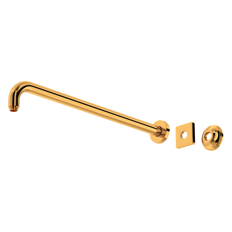 20.8125" Reach Wall Mount Shower Arm, Italian Brass