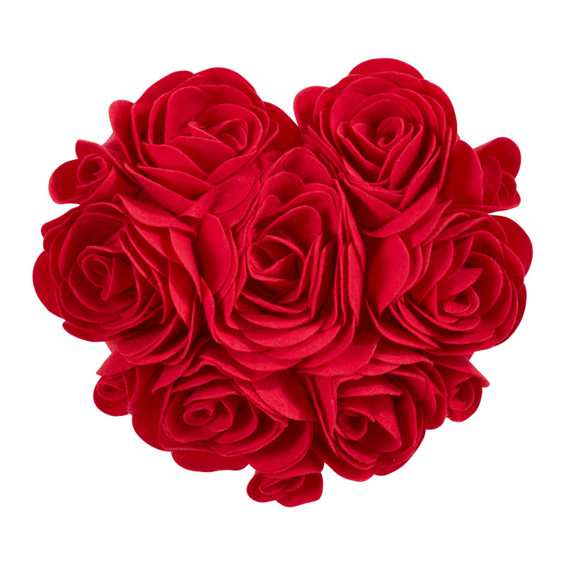 St. Valentine Collection Floral Throw Pillow, Red
