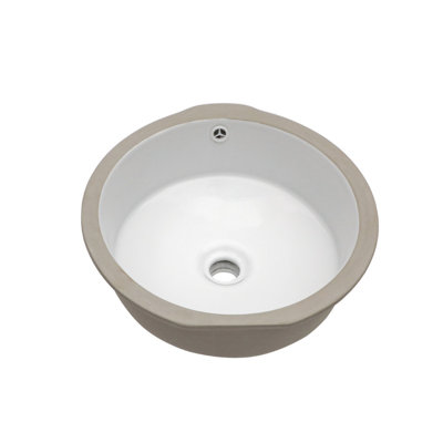 Ceramic Round Undermount Bathroom Sink With Overflow