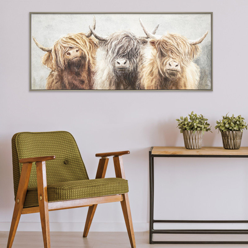 Three Of A Kind by Charlotte Oakley - Single Picture Frame Painting, 52.5cm H X 122.5cm W