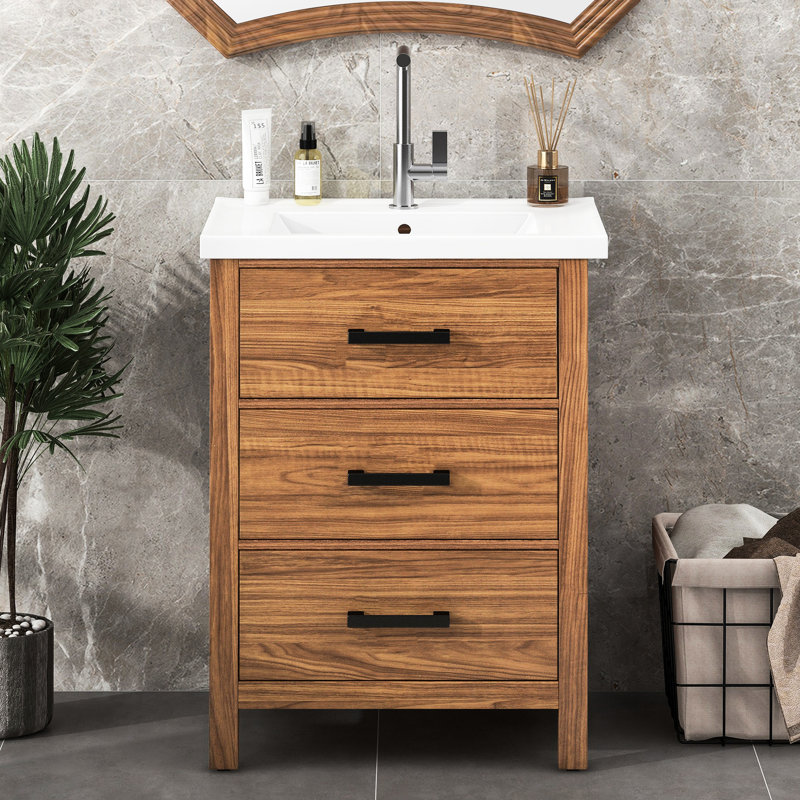 Meuble-lavabo moderne avec 3 tiroirs Zehr