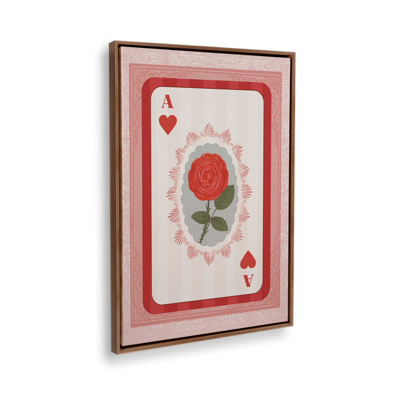 As de roses, Noyer, Impression encadrée flottante sans passe-partout, H 48,75 po x l 32,75 po