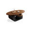 Table basse ovale en bois manufacturé brun et fer-128964789-128964792