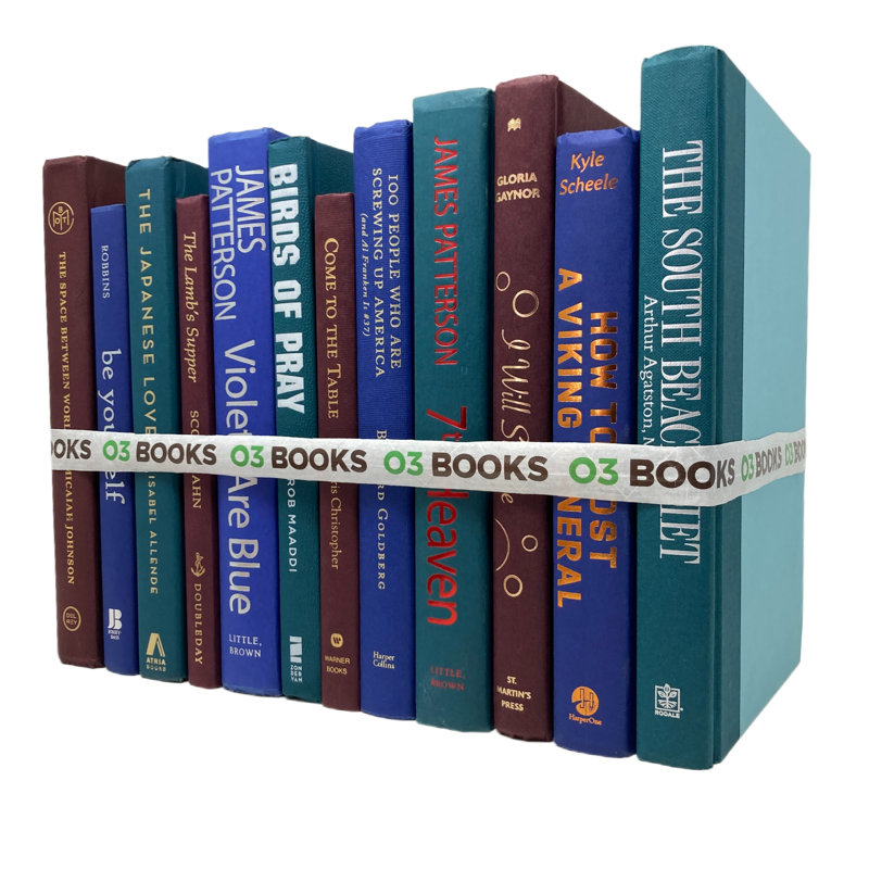 Livres décoratifs Breezy Blues bleu sarcelle, bourgogne et violet