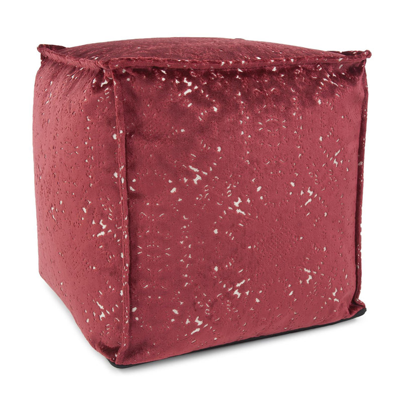 Pouf carré de 20 po de largeur, Red