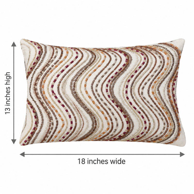 Housse et insert pour coussin décoratif à plumes en duvet Wavy