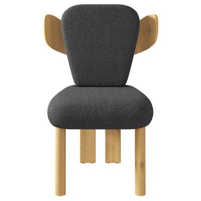 Brayden Upholstered Dining Side Chair with Wooden Legs (Set of 2)