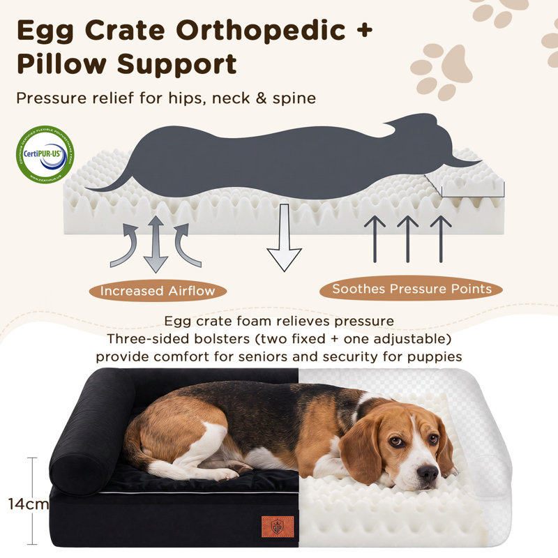 Dog Bed Pet Bed, LC-85*55*14CM, Black