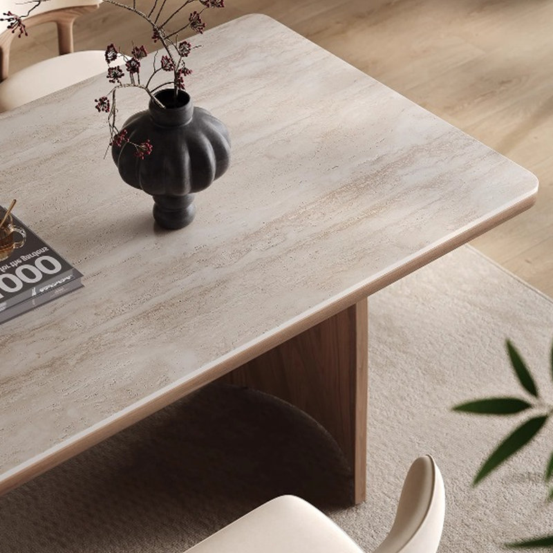 Table de salle à manger Rock Rock, robuste et durable, Brun, H 29,52 po x L 70,86 po x l 31,49 po, Beige