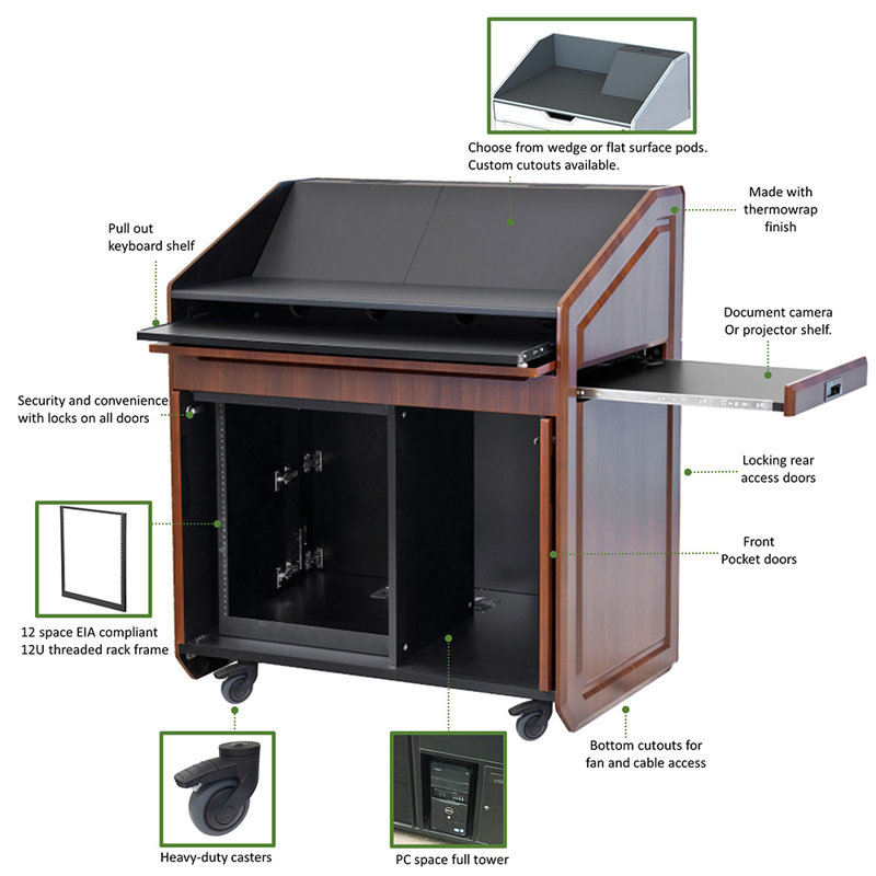 Podium entier pour cadre, Aluminium brossé