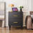 Nightstand, Nightstands With Charging Station, Brown Fluted Night Stands With 2 Drawers And Open Shelves, Wooden Bedside Table Modern End Table For Bedroom Living Room Sofa Office(Brown, 1pc)-1100766584-1090368621