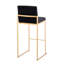 Tabouret de bar contemporain à dossier haut en acier doré et noir par - ensemble de 2-2002952022