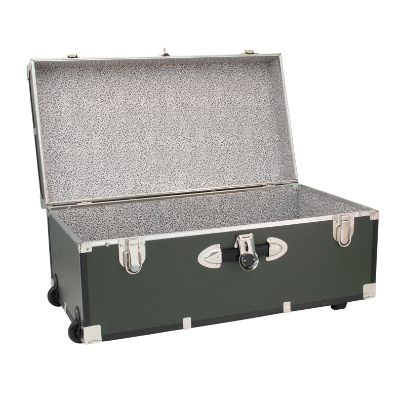 Lynne Manufactured Wood Camp Trunk / Footlocker, Olive