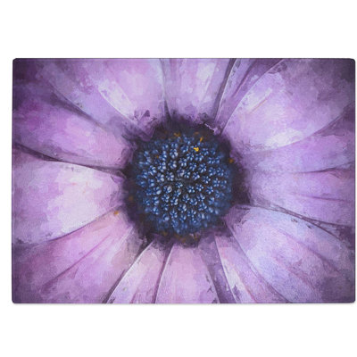 Tempered Glass The Eye of a Purple Flower in Abstract Chopping Board