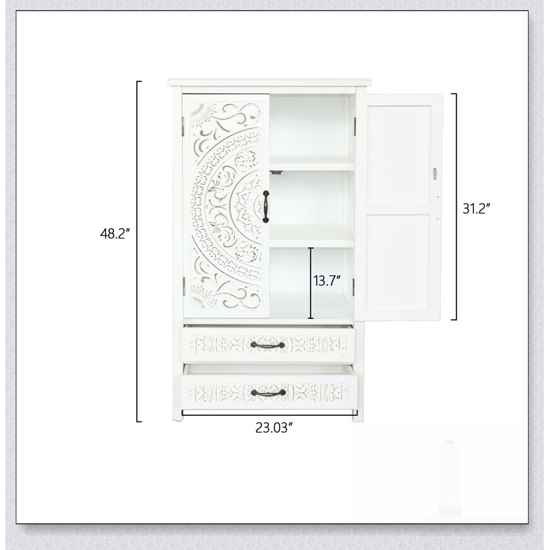 Armoire de rangement blanche 27 po