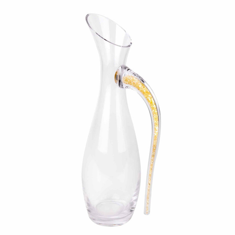 Sparkles Home Vetrina Crystal Decanter | Lead-Free Crystal Pitcher with Rhinestone Handle 14 in Tall