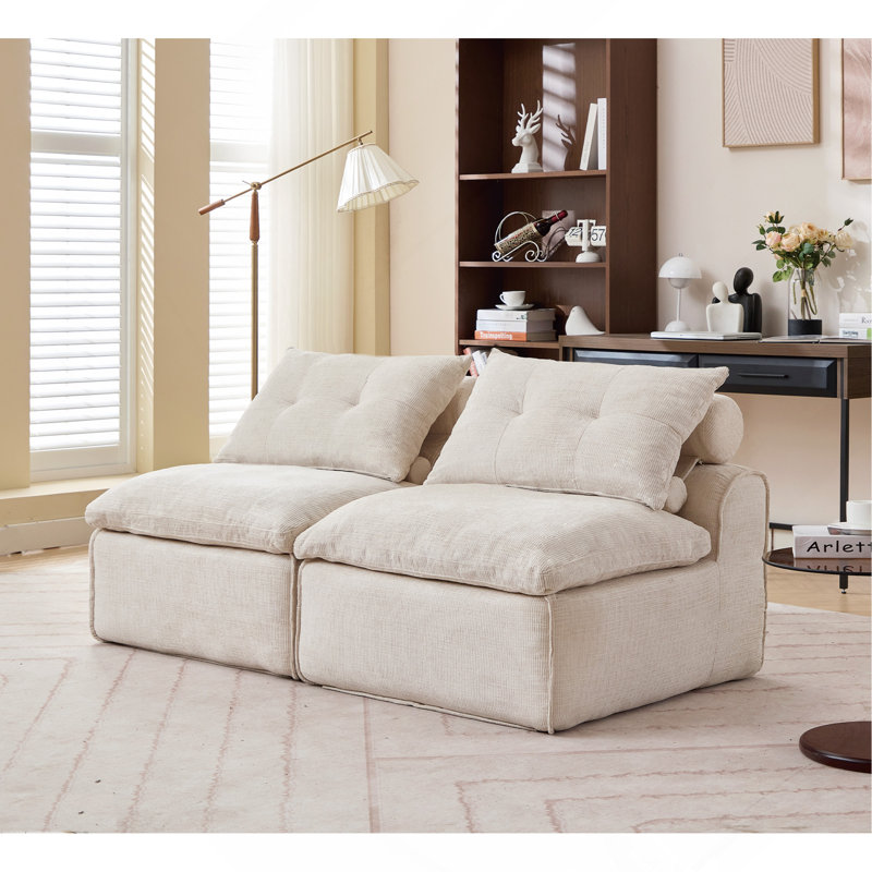 Modular Sofa, Ivory Corduroy