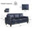 Sampson  83.9 " Genuine Leather Square Arm 3-Seat Sofa-614333850