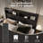 Farmhouse King Size Wood Platform Bed, Bookcase Headboard and Footboard Bed with Roman Column Accents-1764923315-1764923318