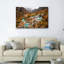 Ensemble de 1 tableau sur toile représentant un ruisseau de montagne-129063068-129063070