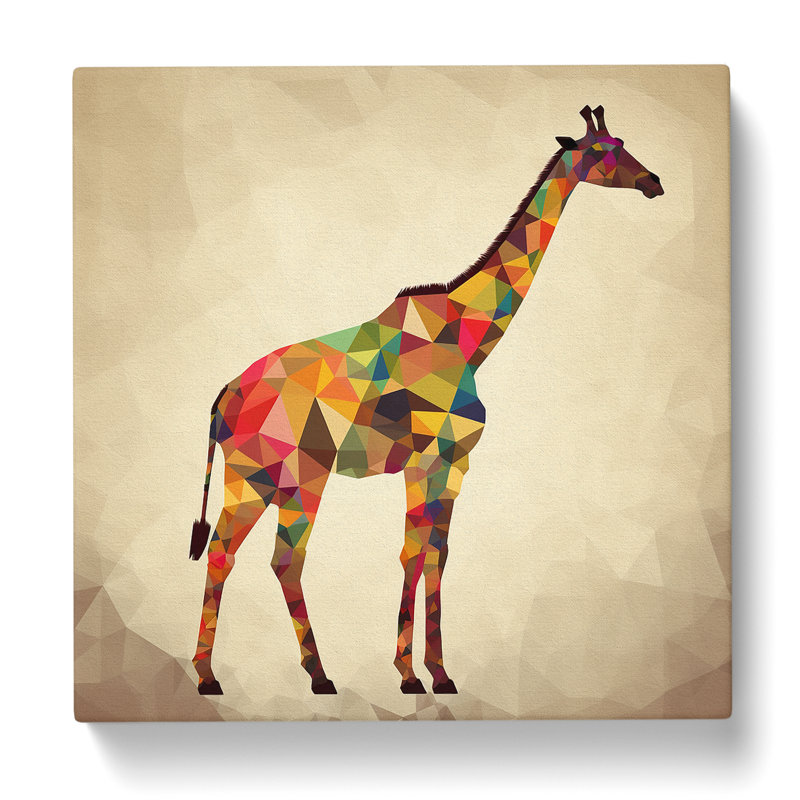 Giraffe Constructivism No.2 - Wrapped Canvas, 35cm H x 35cm W x 3cm D