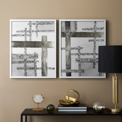 Terrazzo Grid  I-Premium Framed Print -Ready to Hang - No Nails Required - No Nails Required -  Wexford Home, GDF102B-S11909-S2