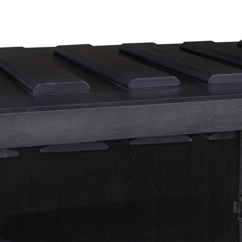 Aljona 60'' Solid Wood Top Console Table, Dark Gray