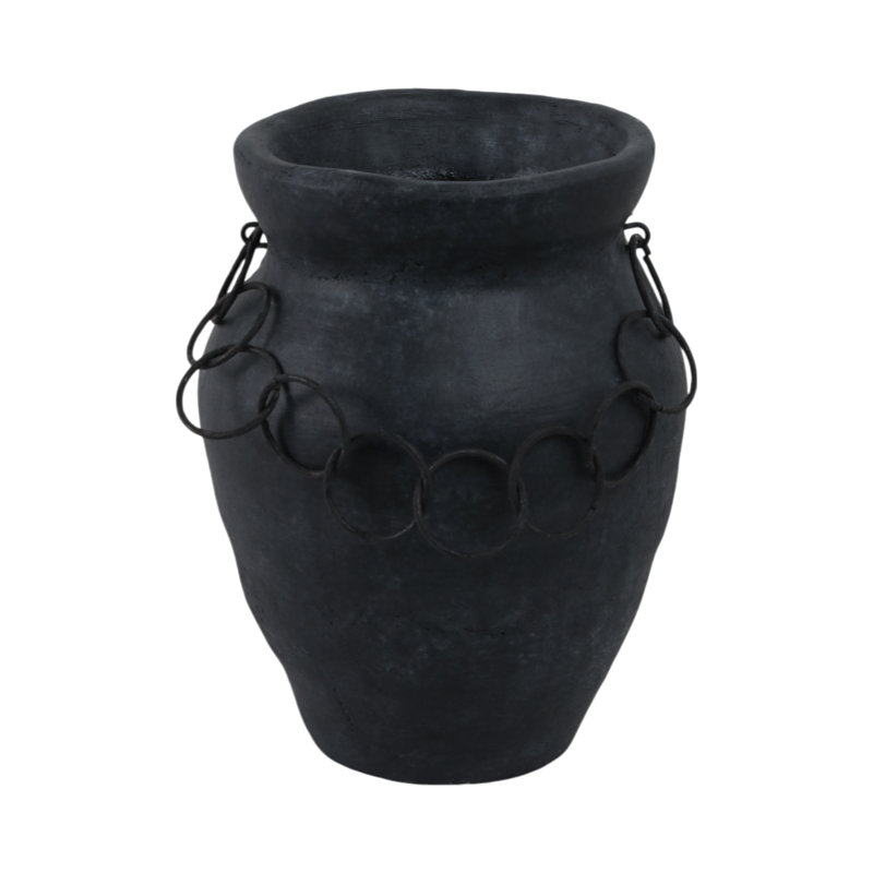 Handmade Clay Table Vase, 10" H x 8" W x 8" D