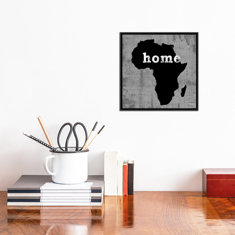 « this is home series : africa », reproduction d’impression sur toile, H 12 po x l 12 po x P 1,5 po, Cadre noir