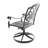 Cast Aluminum Patio Swivel Chair 2PCS With Black Frame and Brown Cushions-340727612