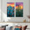 Cactus jardin au coucher du soleil au Mexique I - désert, 2 pièces d'art mural en métal