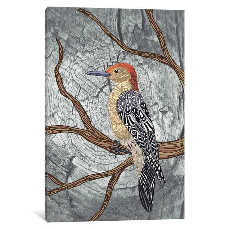 Woodpecker, impression sur toile tendue, H 12 po x l 8 po x P 0,75 po
