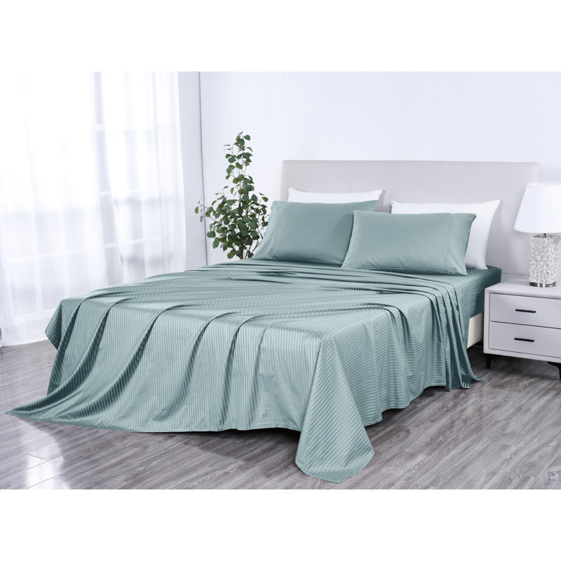 Ensemble de draps 100% coton égyptien Bibb Home, Vert, Double