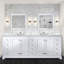 Meuble-lavabo double l 84 po x P 22 po, comptoir en marbre de Carrare, ensemble de robinet et miroirs de 34 po-1737188986