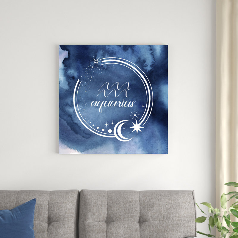 «Watercolor Astrology XI» par Grace Popp - art textuel sur toile tendue, H 30 po x l 30 po