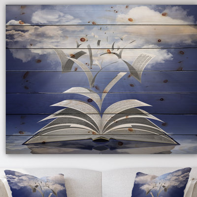 Livre pages Skyward - impression sur bois