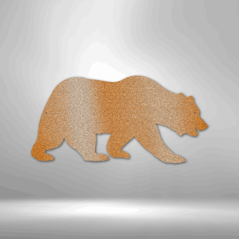 Grizzly Bear, H 17 po x l 17,5 po x P 0,5 po, Cuivre